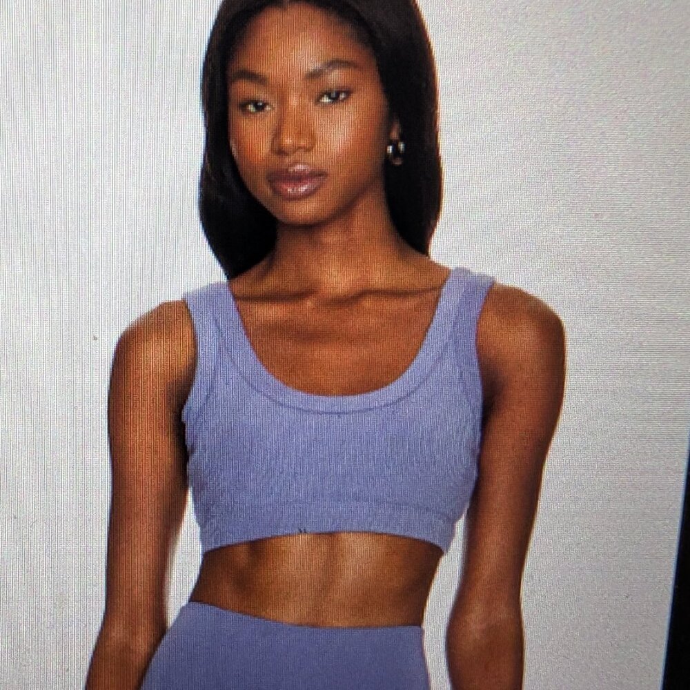 Alo Yoga Wellness Bra M (Infinity Blue) with leggings XS